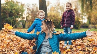 family fall autumn cold healthy leaves