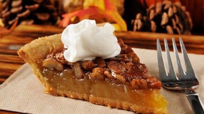 thanksgiving pecan pie whipped cream food grocery store