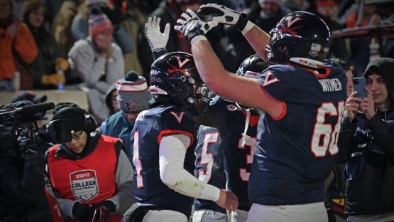 uva football chandler morris celebration
