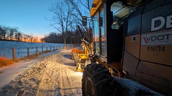 VDOT snow ice removal winter plow