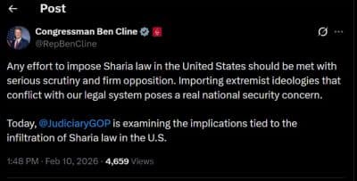 ben cline sharia law