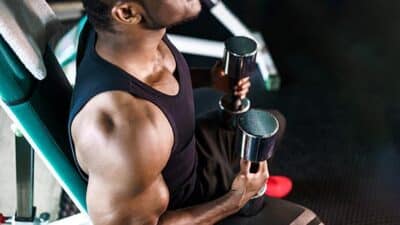 male athlete weight room exercise fitness