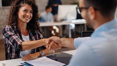 job fair interview contract handshake