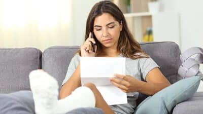 subrogation letter injured woman reading letter