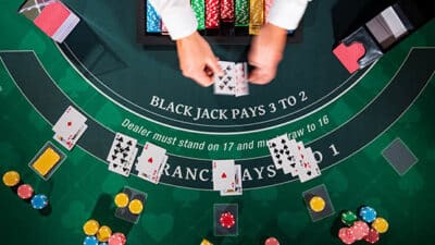 dealer casino blackjack table