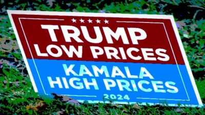 trump low prices yard sign