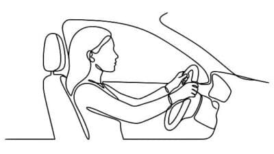 woman in car illustration