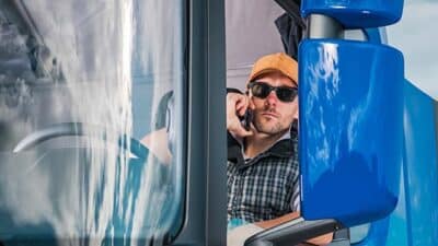 tractor trailer driver semi truck phone