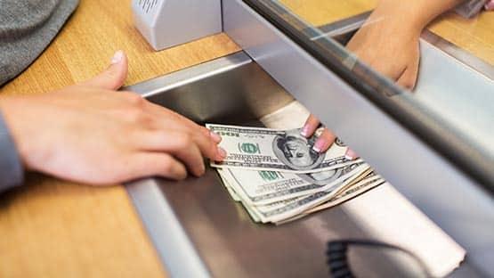 finance bank teller deposit
